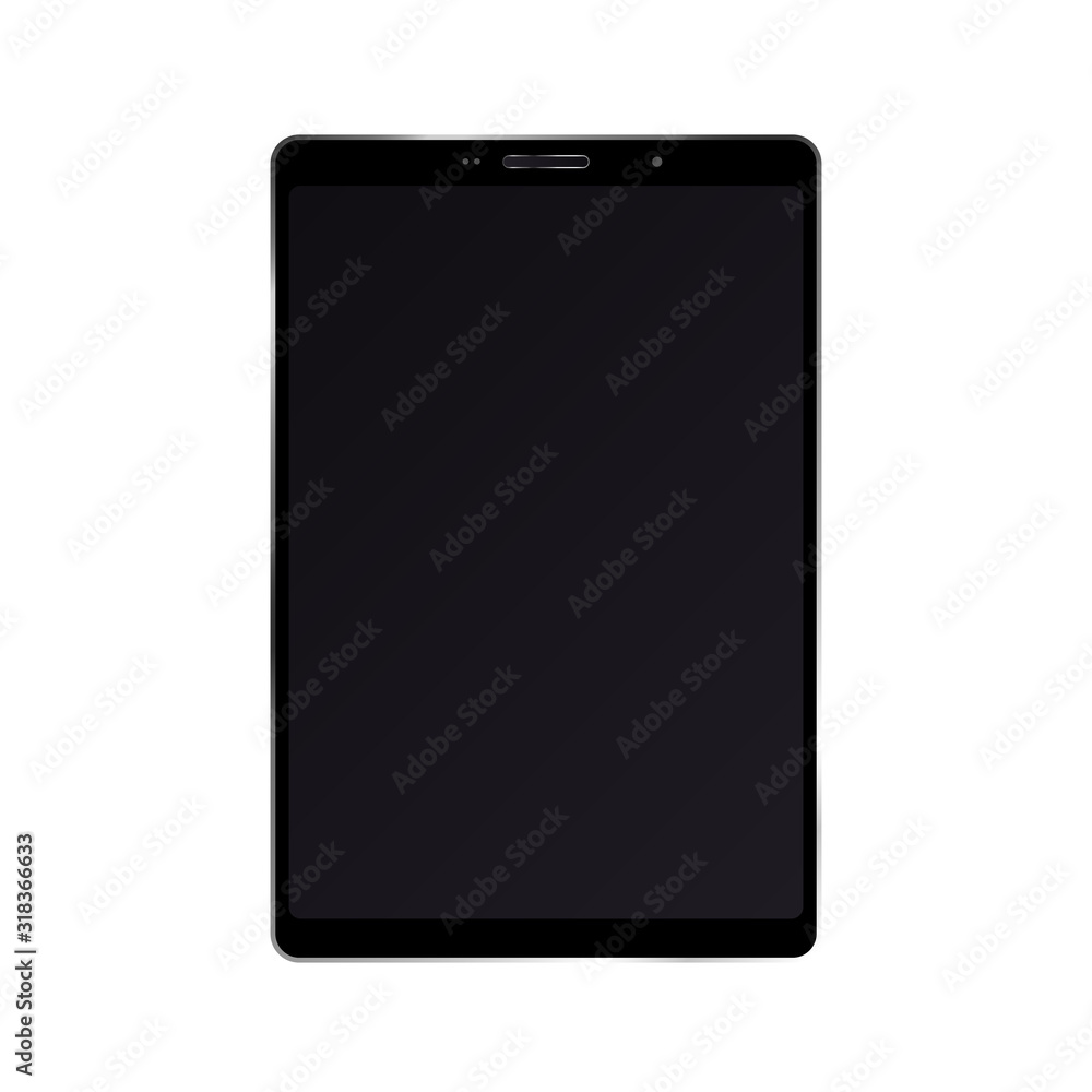Aufkleber Black tablet with empty screen new version in trendy thin frame - stock vector