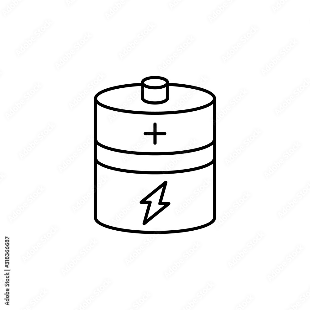 Poster rechargeable, energy icon. simple line, outline vector electro power icons for ui and ux, website or