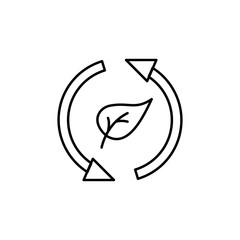 Renewable energy, leaf icon. Simple line, outline vector electro power icons for ui and ux, website or mobile application