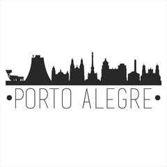 Obraz premium Porto Alegre Brazil. City Skyline. Silhouette City. Design Vector. Famous Monuments.