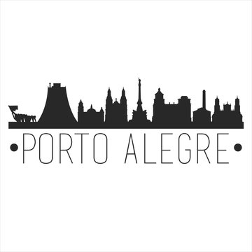 Porto Alegre Brazil. City Skyline. Silhouette City. Design Vector. Famous Monuments.