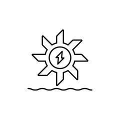 Hydro power, energy icon. Simple line, outline vector electro power icons for ui and ux, website or mobile application