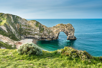 Durdle door on the Jurassic Coast in Dorset, UK. 