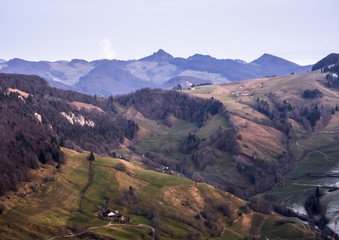 Naklejka premium Typical landscape of Jura mountains, Switzerland