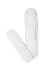 Medical sticking plasters isolated on white. First aid item