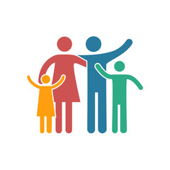 Family Icon in trendy flat style isolated on white background. Parents vector illustration