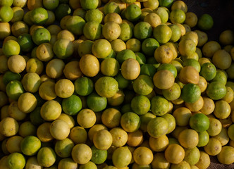 Heap of fresh lemons 