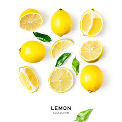 Lemon citrus fruits composition and creative pattern