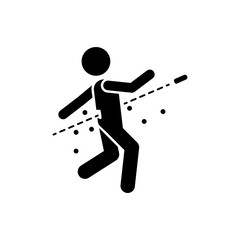 Bullet man shot icon. Simple warning armed man icons for ui and ux website or mobile application