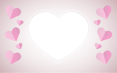 Happy Valentines day greeting design frame with hearts. Vector illustration