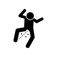 Man penis bullet icon. Simple warning armed man icons for ui and ux website or mobile application