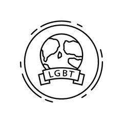 Earth, lgbt icon. Simple line, outline vector sexual minoritie icons in circle for ui and ux, website or mobile application