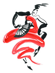 Flamenco. Beautiful Dancing Woman