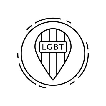 Placeholder, lgbt icon. Simple line, outline vector sexual minoritie icons in circle for ui and ux, website or mobile application