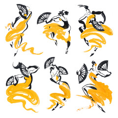 Flamenco. Beautiful Dancing Woman