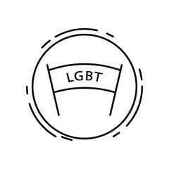 Banner, lgbt icon. Simple line, outline vector sexual minoritie icons in circle for ui and ux, website or mobile application