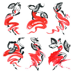 Flamenco. Beautiful Dancing Woman