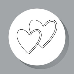 Two hearts icon. Valentines day. Modern vector illustration for web and mobile.