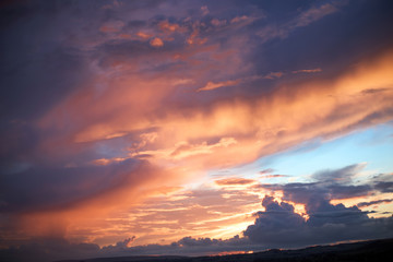 Beautiful Sunset and Dramatic Clouds