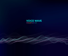 Concept of voice wave visualisation, sparkle modern wave pattern. Abstract dynamic soundwave illustration