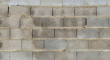 concrete blocks with water stains