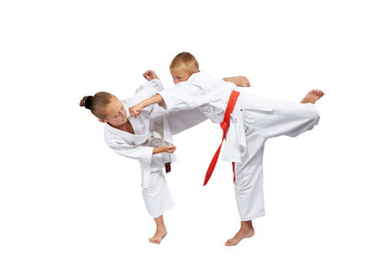 Young athletes beat karate blows