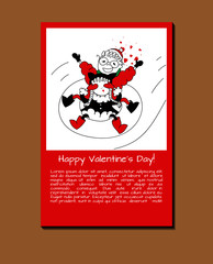 Happy Valentine's Day greeting card. Vector illustration.