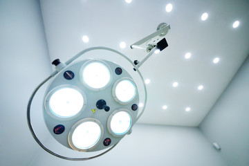 surgical lamp close-up in a modern medical clinic