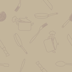 Set of Cookware items doodle icons