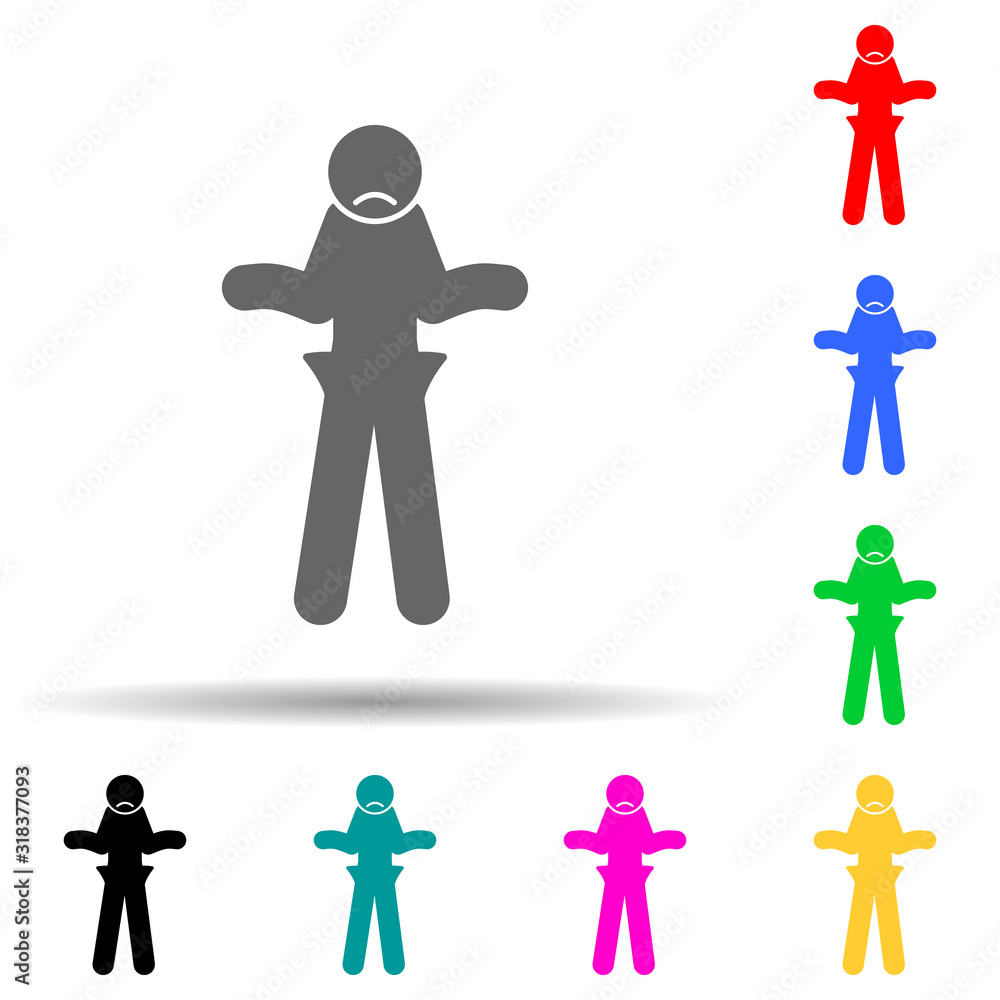 Poster bankrupt, empty multi color style icon. simple glyph, flat vector of youth social issues icons for u