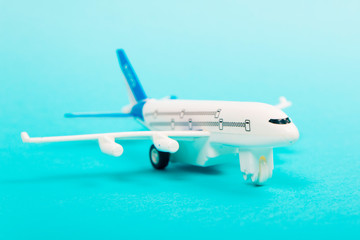 toy plane on a blue background