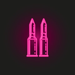 cartridge neon style icon. Simple thin line, outline vector of army icons for ui and ux, website or mobile application