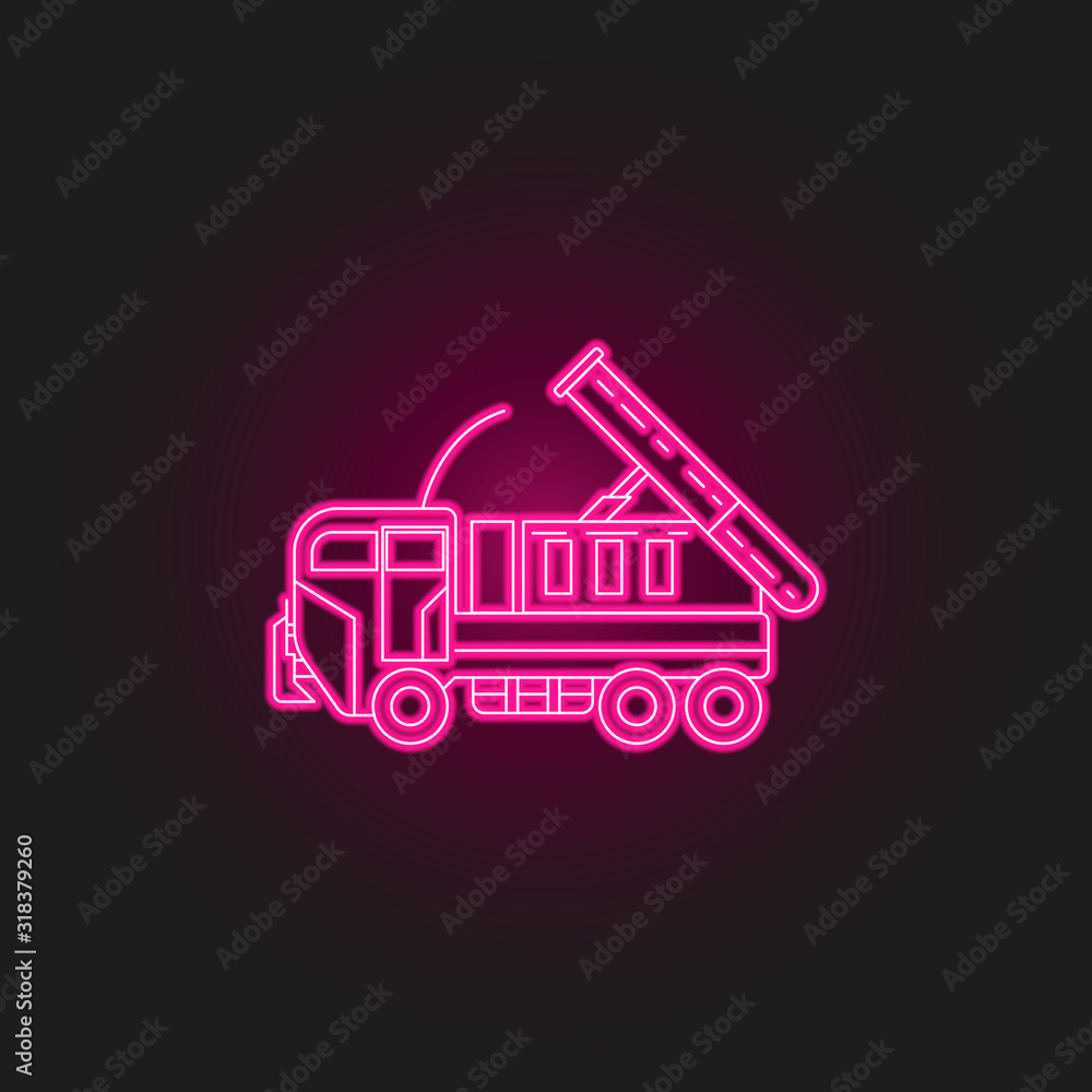 Aufkleber cargo rocket launcher neon style icon. simple thin line, outline vector of army icons for ui and ux,