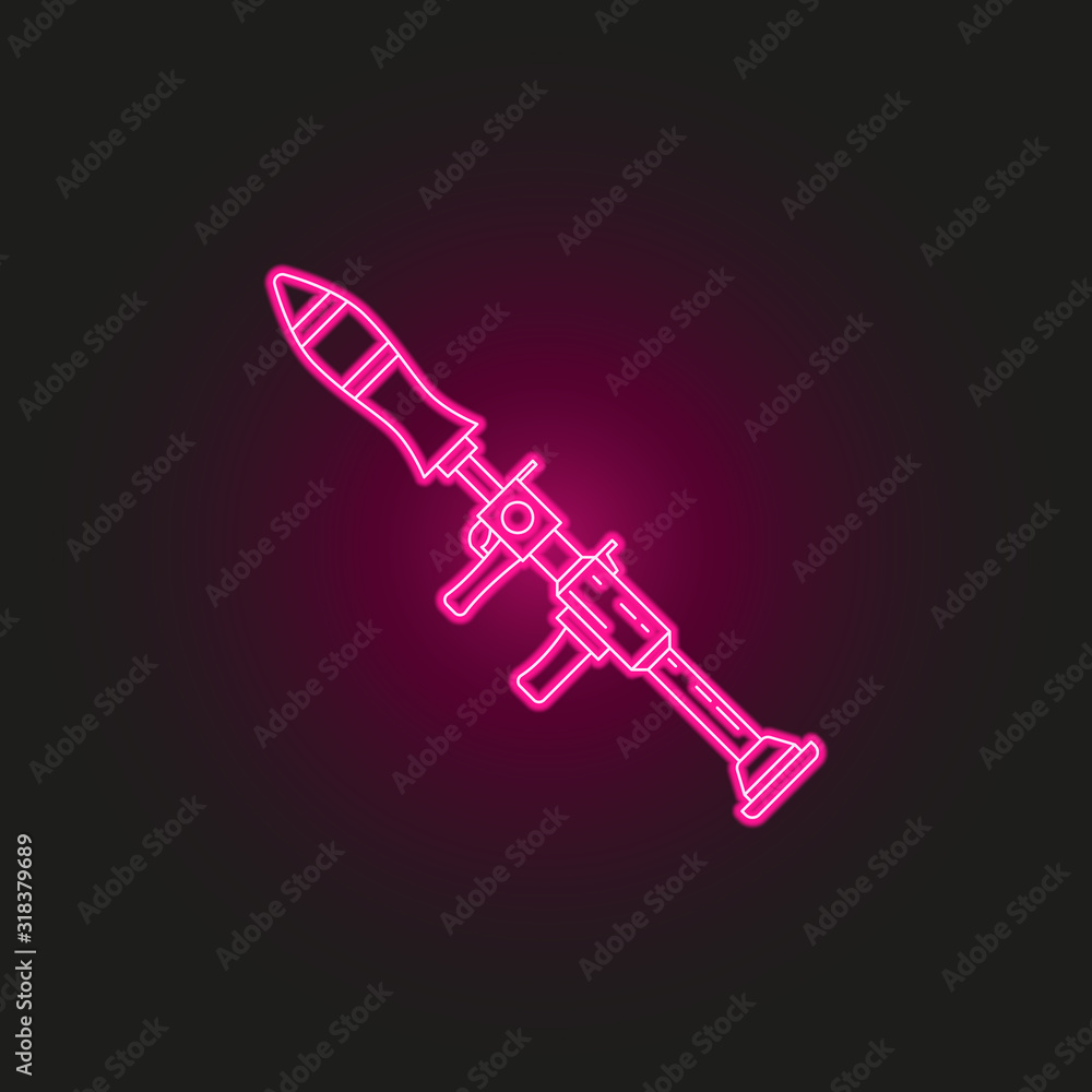 Aufkleber grenade launcher neon style icon. simple thin line, outline vector of army icons for ui and ux, webs