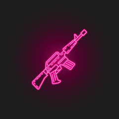 Naklejka premium weapon automatic neon style icon. Simple thin line, outline vector of army icons for ui and ux, website or mobile application
