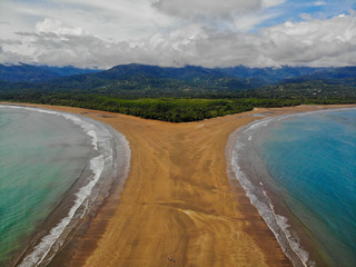 Uvita beach from the sky, Aerial, in Costa Rica