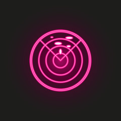 radar neon style icon. Simple thin line, outline vector of army icons for ui and ux, website or mobile application