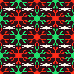Seamless pattern with bright geometric elements.