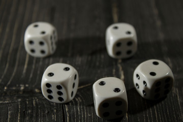 dice on a black table