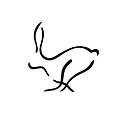 Abstract image of a hare. The animal jumps.