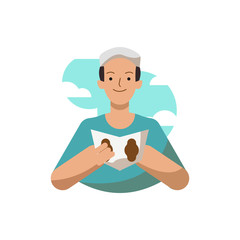 Illustration of Ramadan Kareem with Muslims reading the Holy Quran Premium Vector