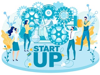 Creating Successful Startup Flat Vector Concept