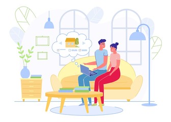 Advertising Flyer, Newlyweds Choose House to Buy.