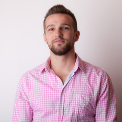 Obraz premium Handsome young elegant man studio portrait.