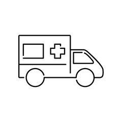 Icono lineal ambulancia en color negro