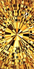 Luxury concept golden colored radial lines background. Detailed metallic textured background illustration.