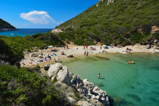 beautiful double beach Porto Timoni,Afionas,Corfu,Greece,september 2018.