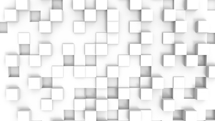 3d rendering, 3d illustration. Abstract background illustration of white, light cubes.