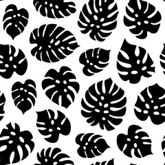 Leaf silhouette seamless pattern