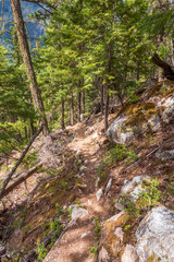 Fototapeta na wymiar Mountain Trail in British Columbia, Canada. Mountains Background.